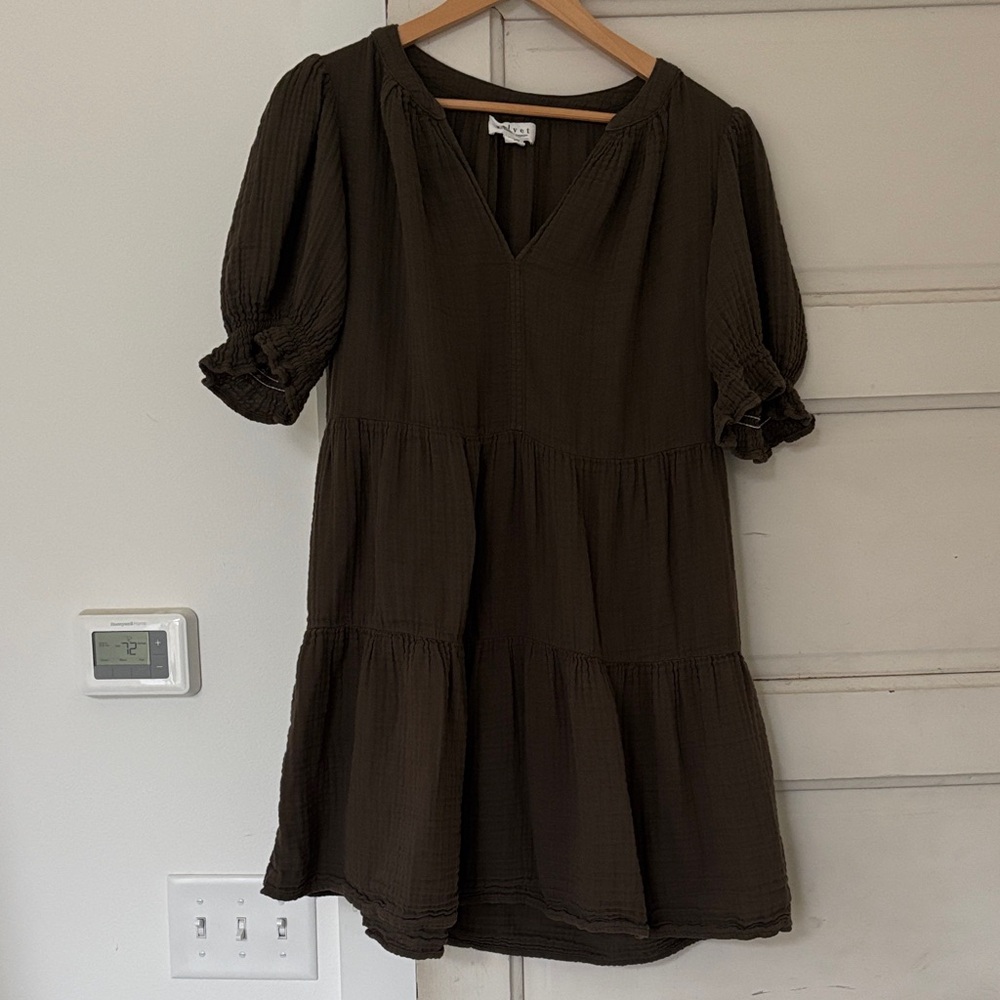 Velvet Gauze Tiered Mini Dress
